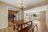 The formal dining room opens to the updated kitchen.