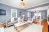 Open concept living area with hardwood floors throughout