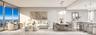 Living Area, Dining, and Kitchen Rendering; West