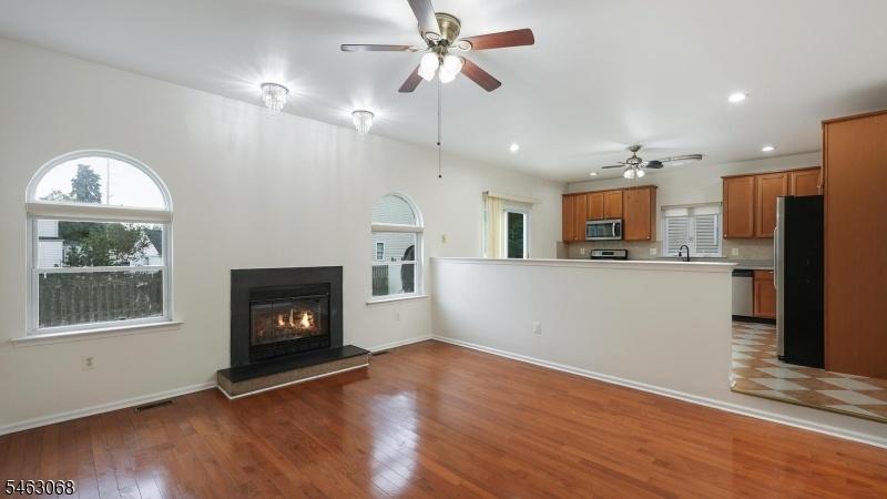 Family room open to kitchen