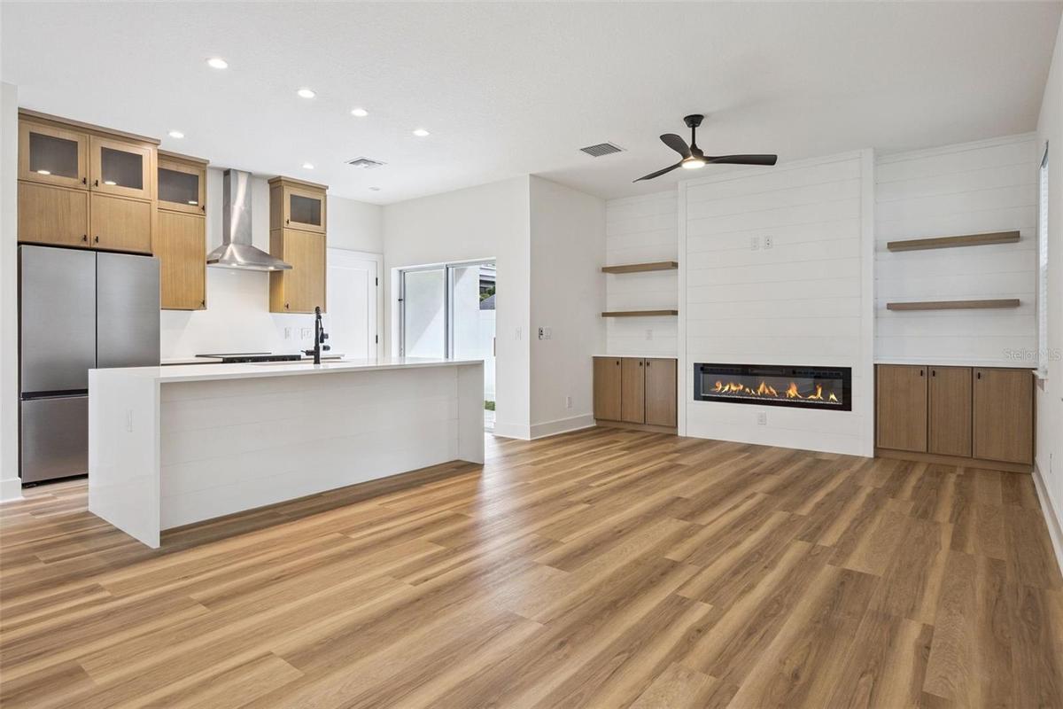 Living room and kitchen