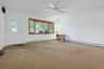Living room with bay window.