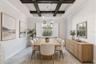 Virtually staged dining room illustrating one way to furnish the space.