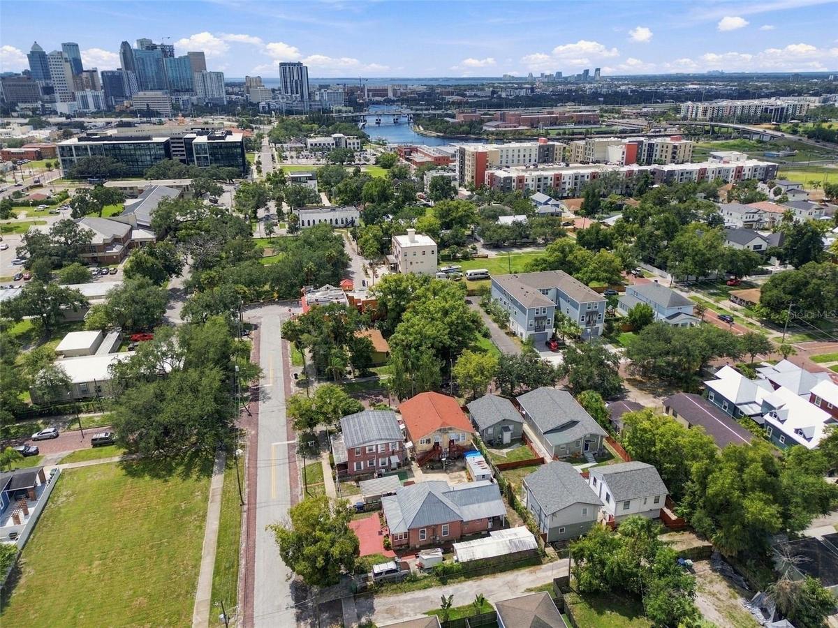 this property is fronted by N Highland Ave with an Alley across the north side