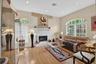 Living room with cozy fire place