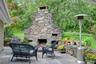 Rear Stone Fireplace