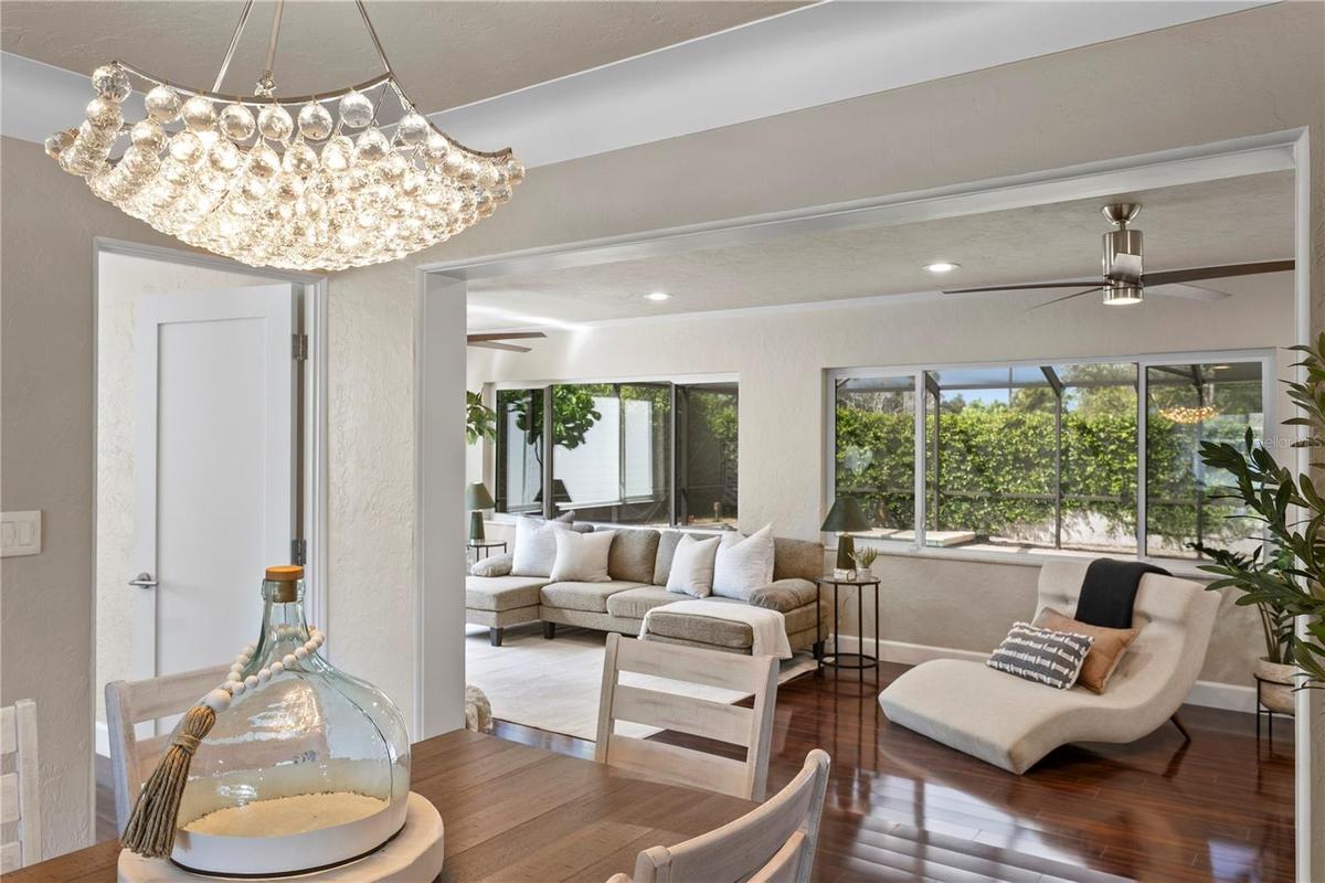 And the gorgeous Dining Area leads right in to the Family Room