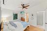 Hardwood-style flooring and vaulted ceilings