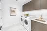 laundry room, additional closet for storage , laundry sink and upper cabinets