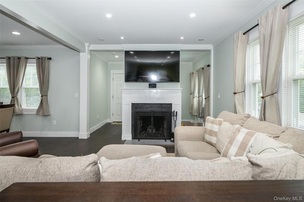 with wood burning fireplace