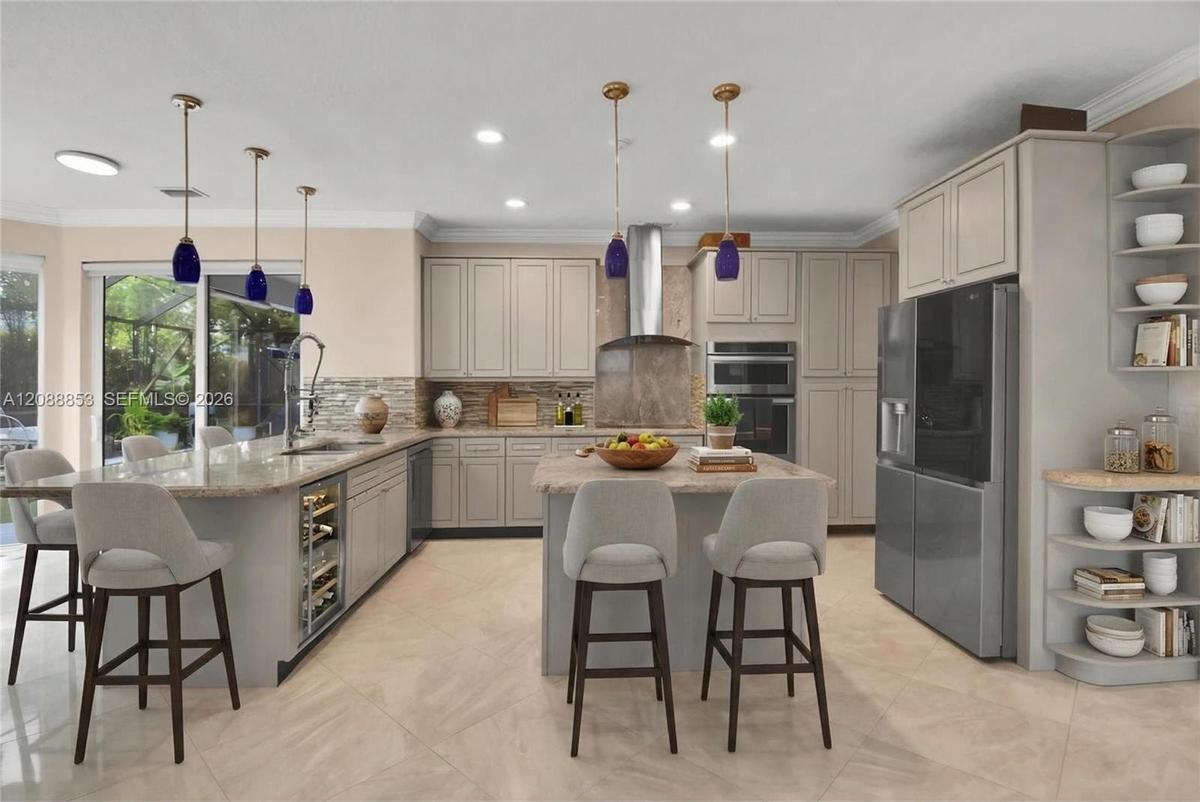 Virtual staging. Kitchen with new appliances and functional layout