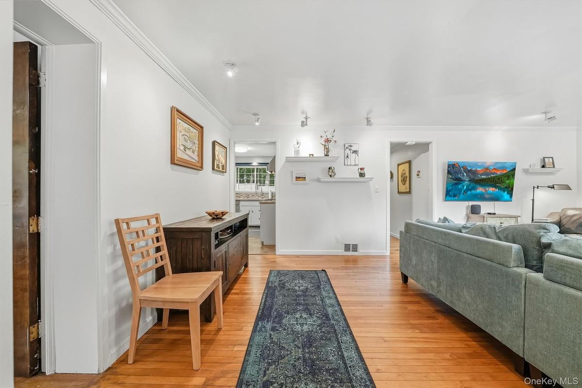 Enter into the sun filled living room.