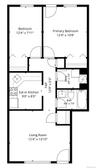 Unit 1 - Apartment floor plan. Room dimensions are approximate.