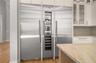 Refrigerator, wine fridge, and freezer.