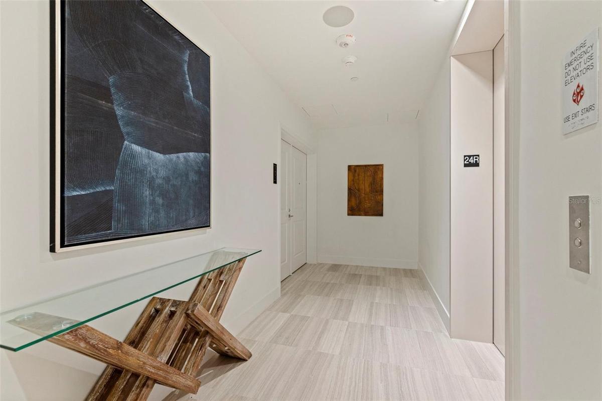 Private elevator arrival sets the tone for Residence 2401.