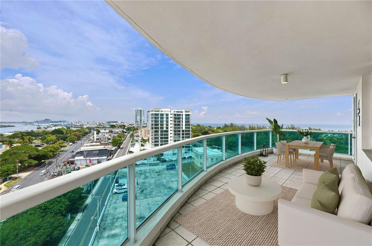 Balcony - This image has been virtually staged and does not reflect the current state of the property.
