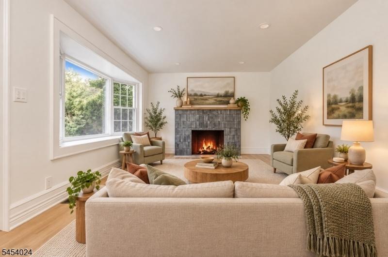 Living room virtually staged