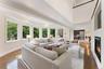 Family room with soaring ceilings