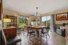 Dining room w/hand-painted floor design
