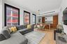 Living room with light wood-style floors