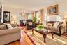 Bright and airy open living room and dining room.