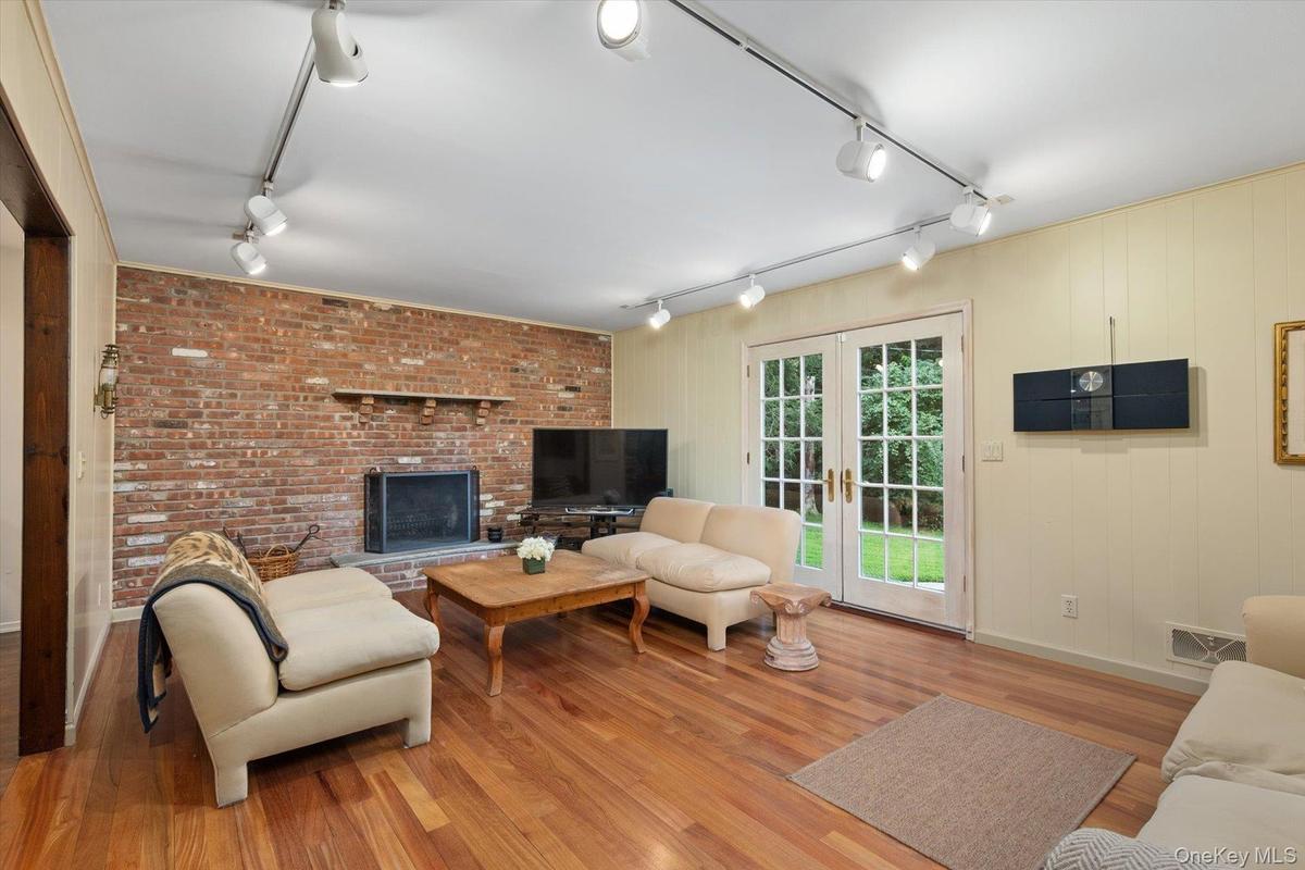 with wood burning fireplace