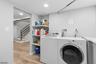 Laundry area in basement