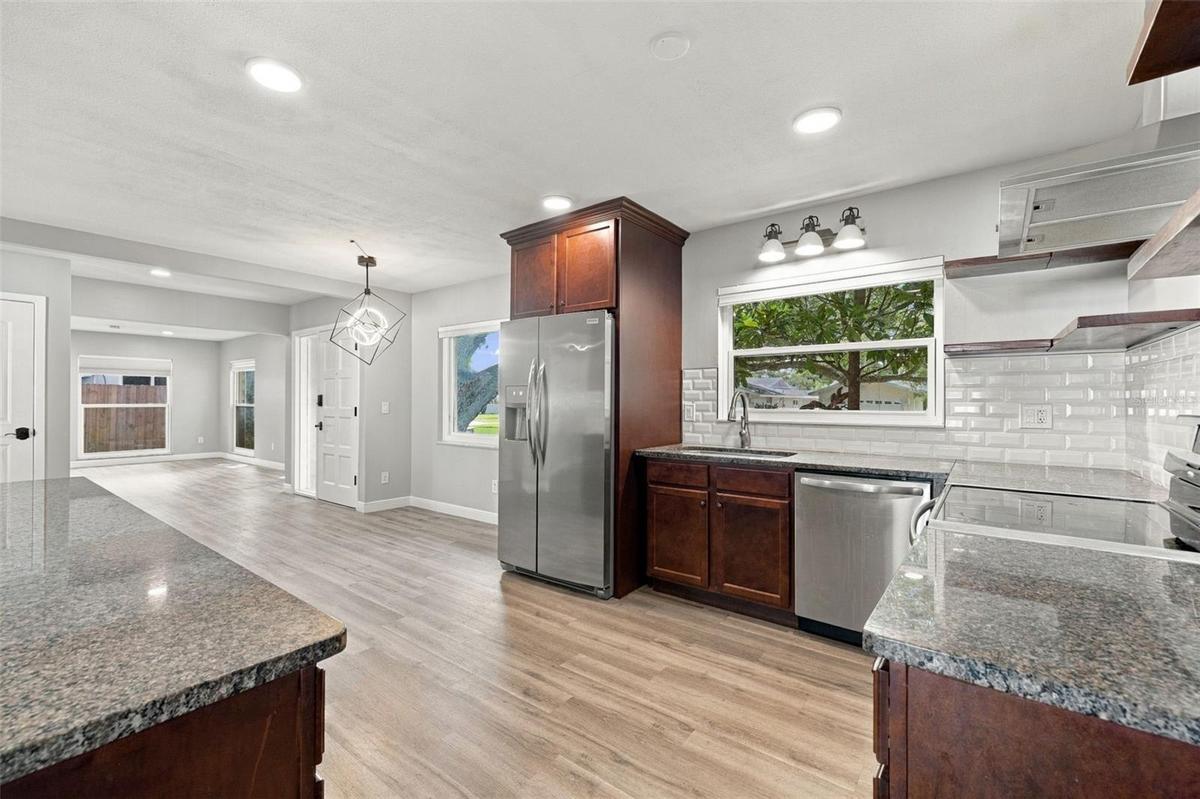 Plenty of space for a eat-in table adjacent to the kitchen.