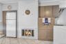 Refigerator, Fireplace, Boiler and Cabinets