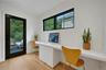 Generous built-in desk area is incredibly versatile- perfect for homework, a home command center, or even a stylish dry bar.