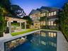Home and pool at twilight