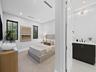 Bedroom with dark wood accents