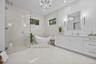 With separate soaking tub and shower