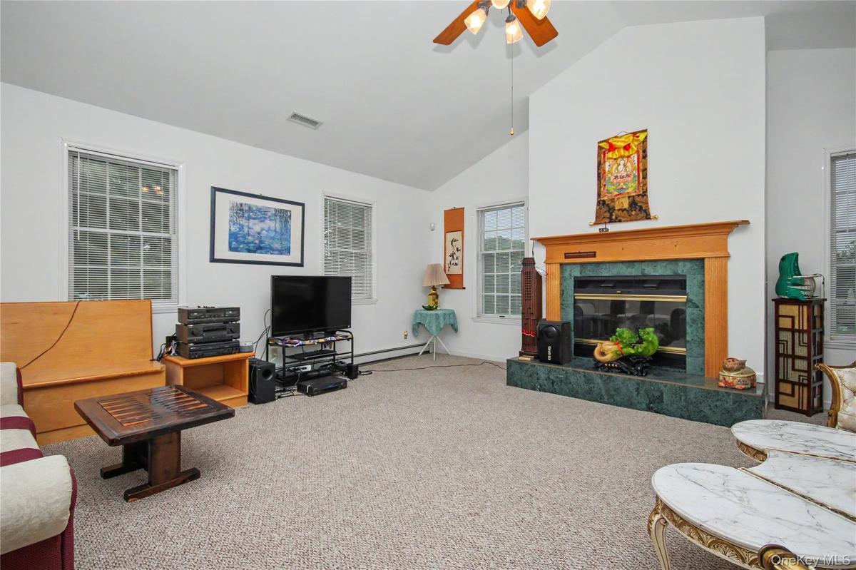 Large Family Room with a Vaulted Ceiling