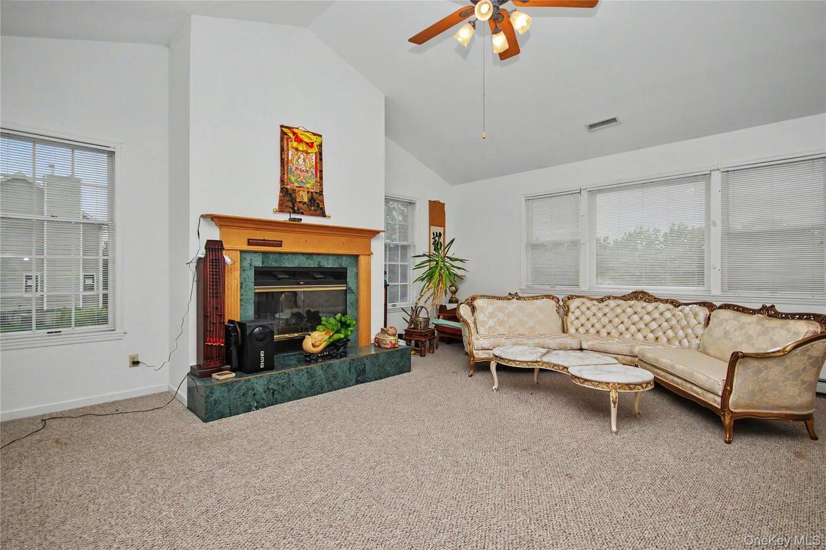 Family Room with a Wood Fireplace