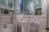 White subway tile with a decorative accent band
