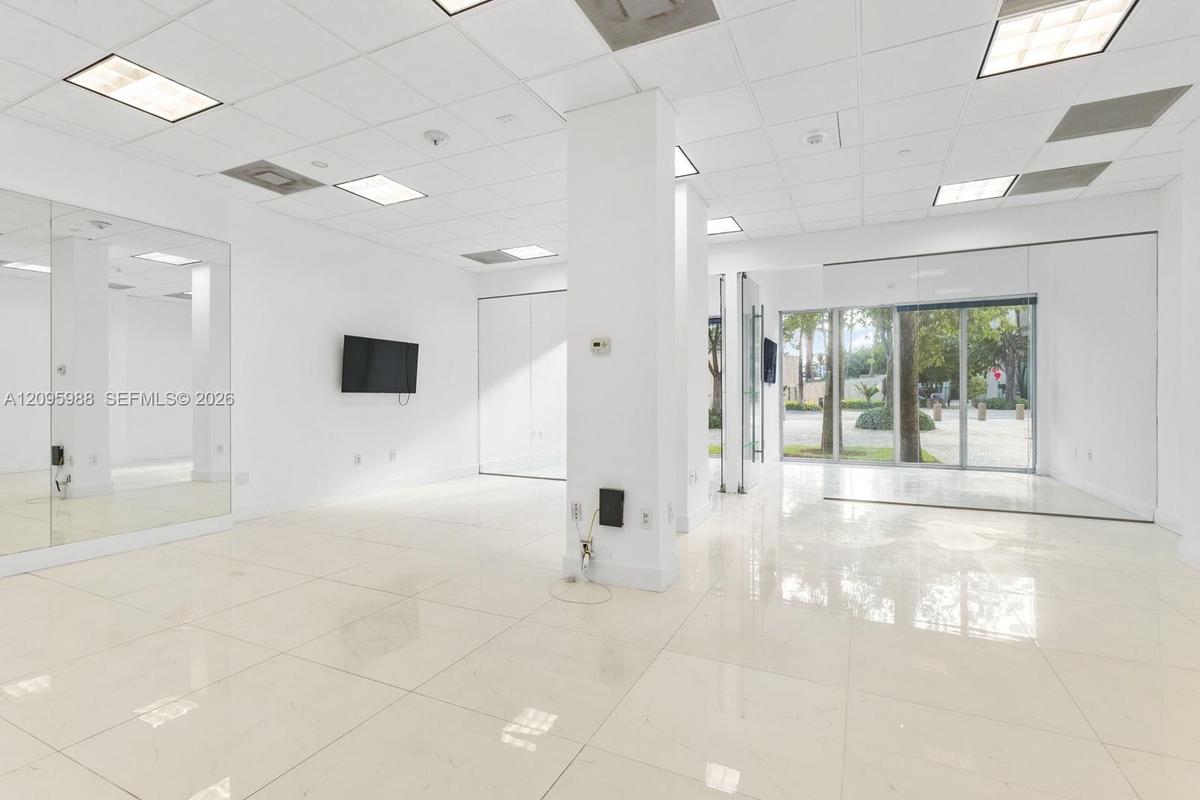 Main open area with column, storefront beyond