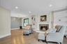 Beautiful fireplace with built-in shelving.