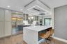 Open kitchen with center island.