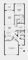 First Floor Plan - Additional Highlights Include: 8' interior doors, pocket door into primary bathroom, open spindles and oak stair treads, outdoor ki