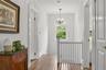 Second floor landing with two closets.Chandelier excluded.