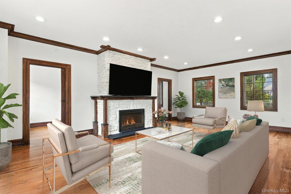 A living room with warmth, character and scale.