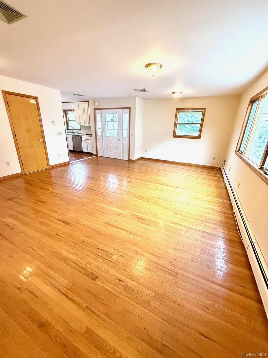 Living room view to front door