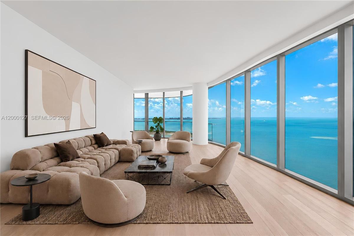 UNA Residences Brickell Living Room. Virtually Staged.