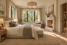 Primary Bedroom with plenty of natural light and fireplace.