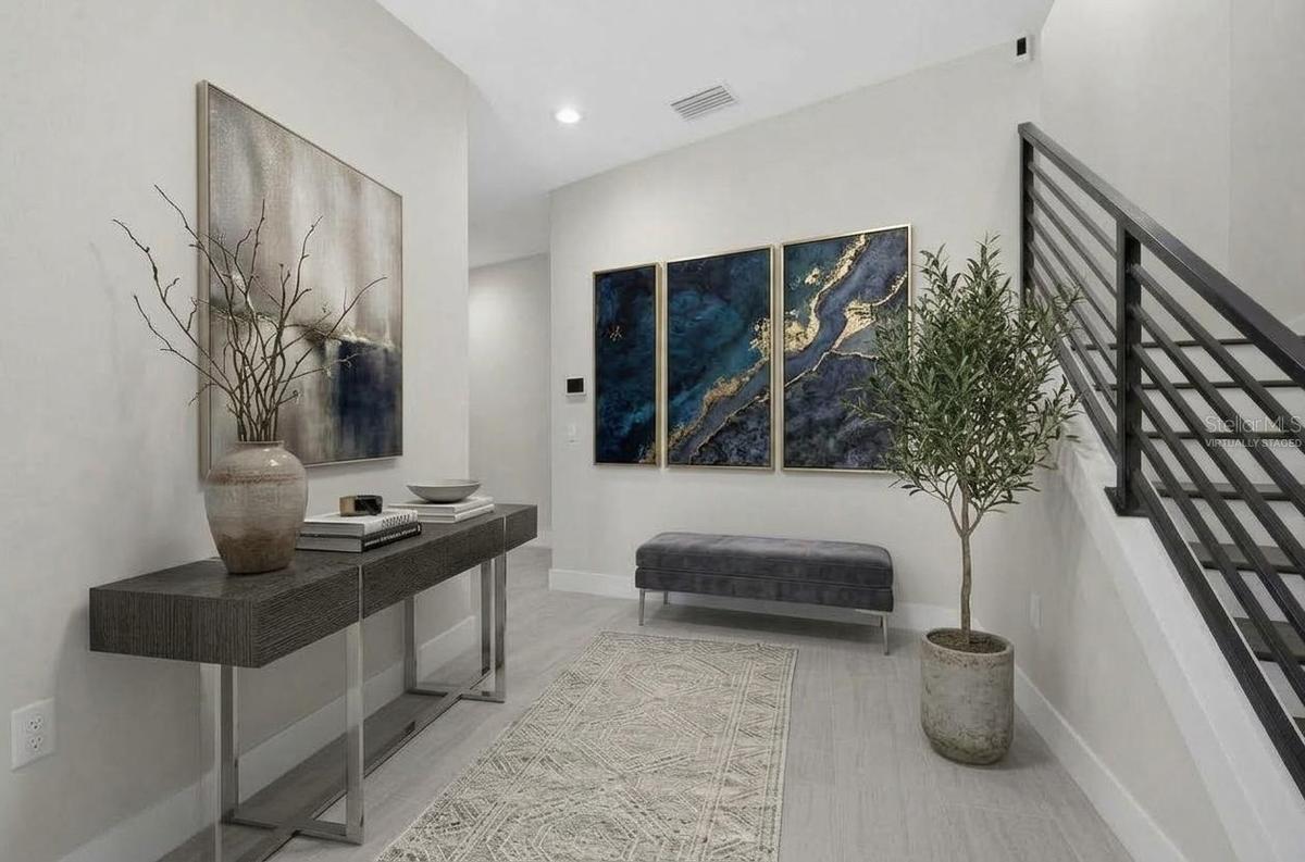 virtually staged foyer