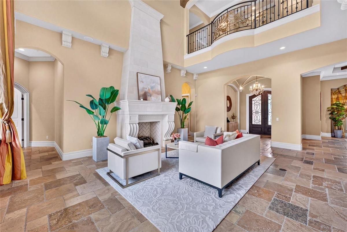 The entry seen to the left leads to the built in "dog house" and the formal double door entry to primary suite.