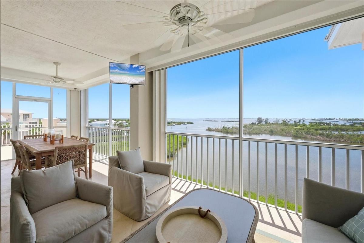 Large Screened Lanai and Open Deck with Water Views
