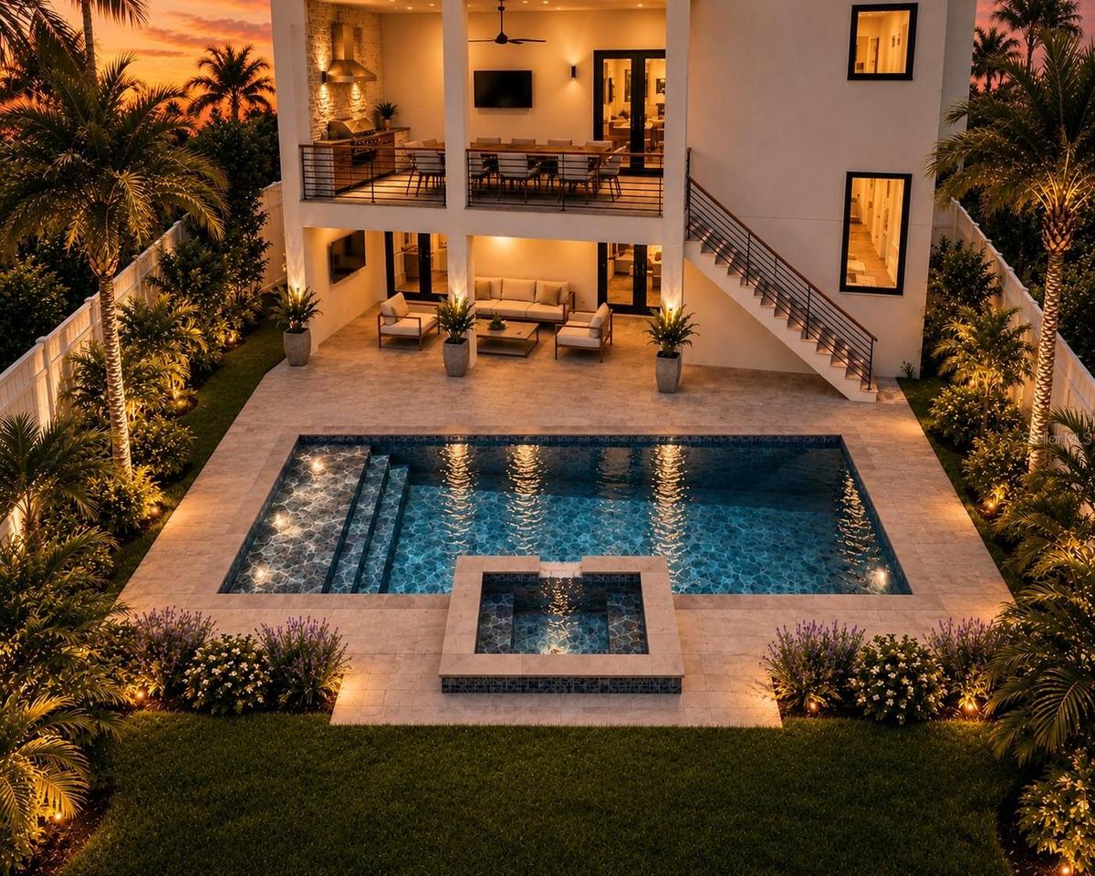 Resort style pool / spa / Artisan outdoor kitchen
