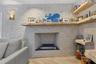 Stone gas fireplace in Living Room